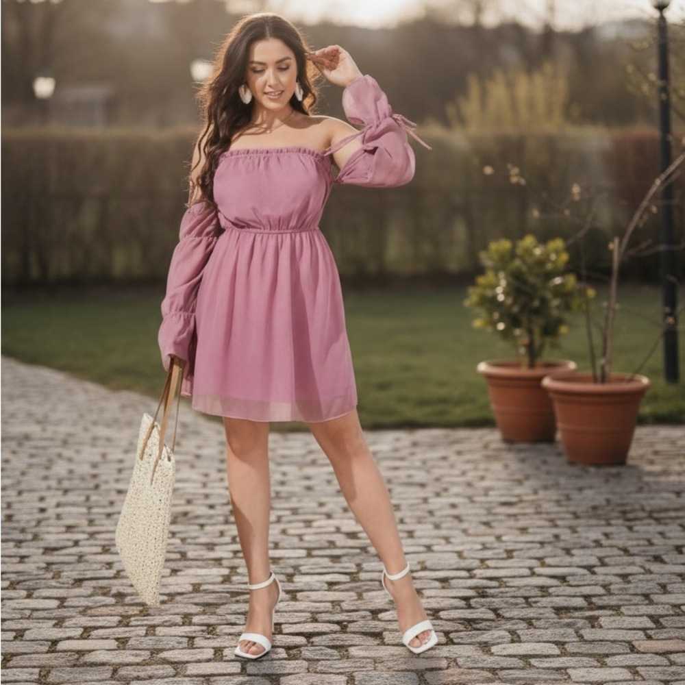 🌟🌟SOLD OUT🌟🌟NEW•3X•Lorena Romance In The Air Lilac Boho Chic Dress - Picture 5 of 14